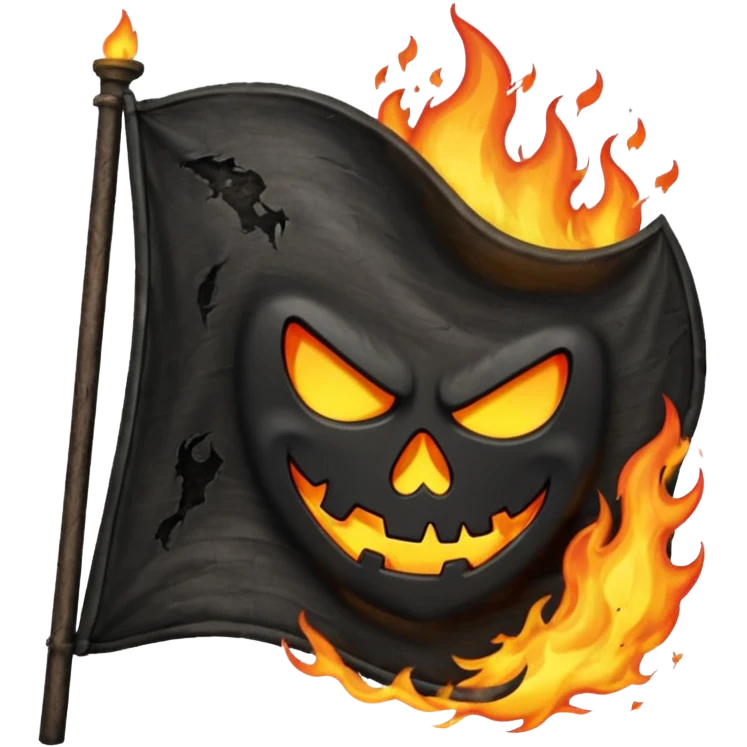 Burning black flag emoji
