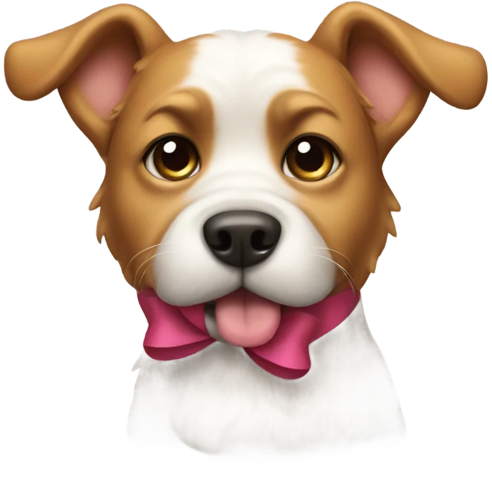 Dog with a bow  emoji