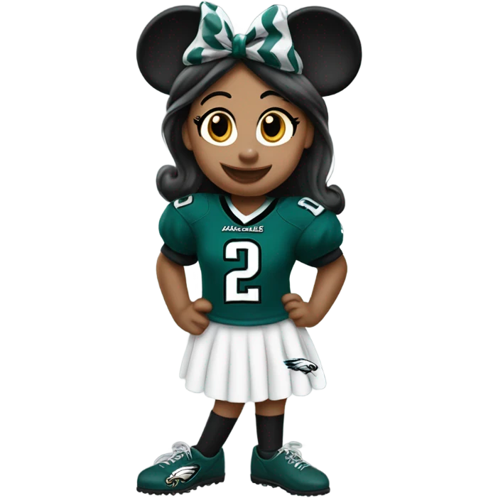 Minnie Mouse wearing Eagles jersey emoji
