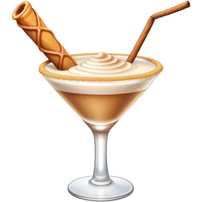 Cinnamon churro martini with one churro sticking out of the glass emoji