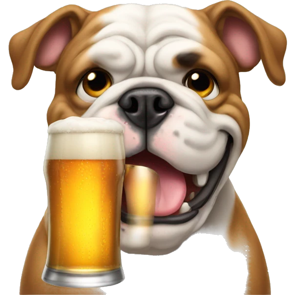 Bulldog drinking beer  emoji