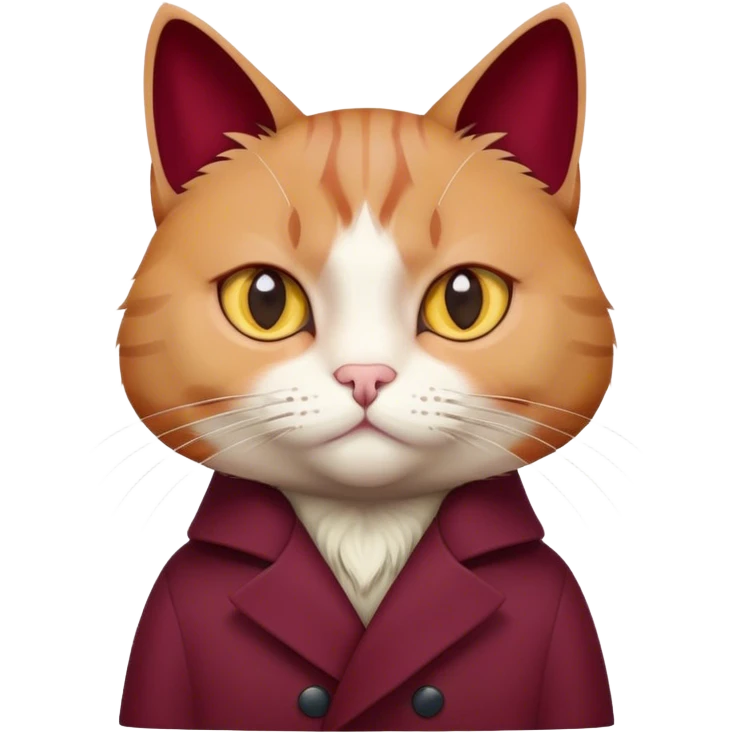  cat gazing intensely Burgundy emoji