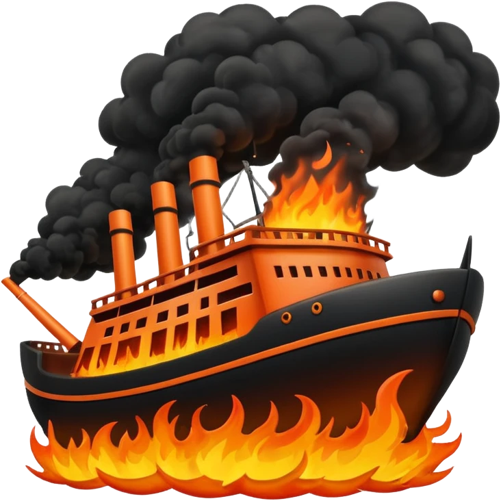 un barco quemandose emoji