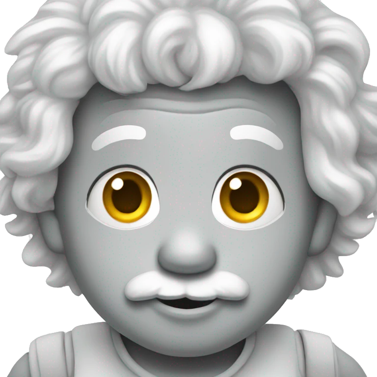 albert einstein happy silver baby face emoji