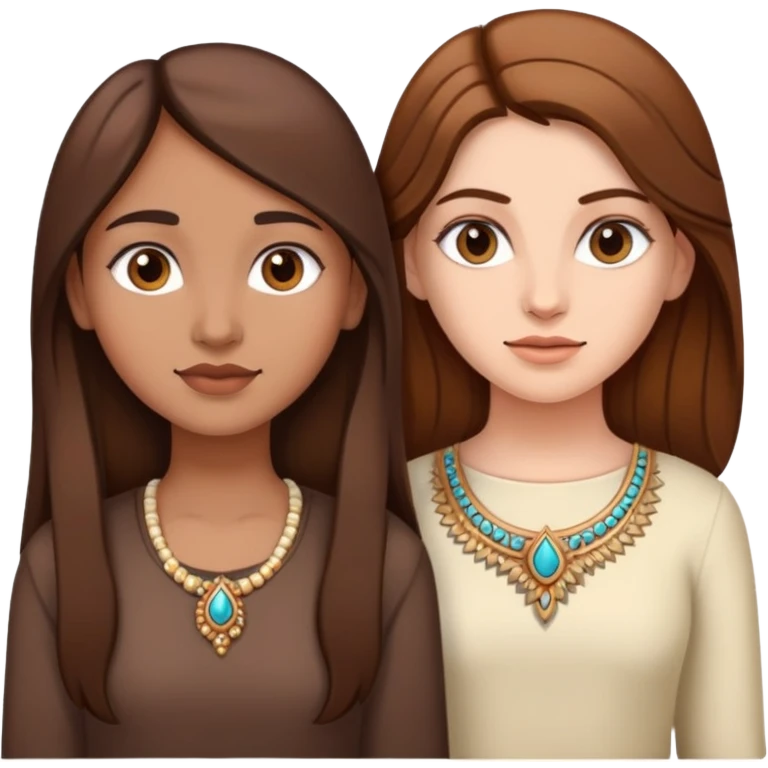 Indian and white girl with brown hair emoji