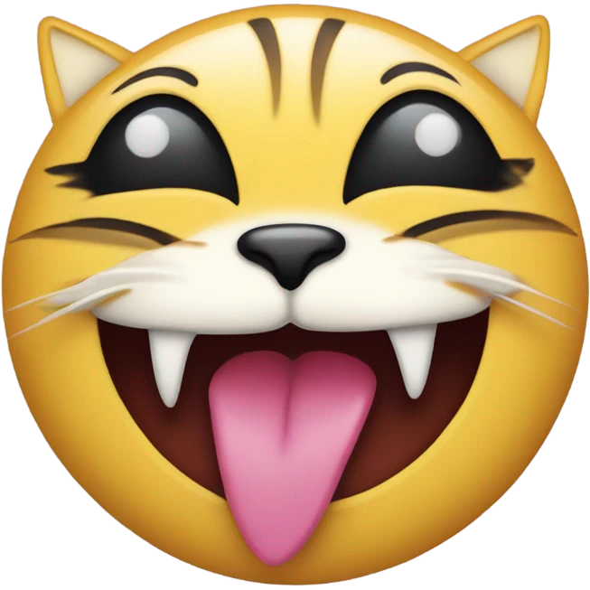 Smiley face with baddies lips and a cat emoji