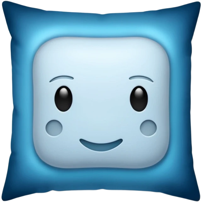 minimal cool blue and silver pillow with a soft magical glow emoji