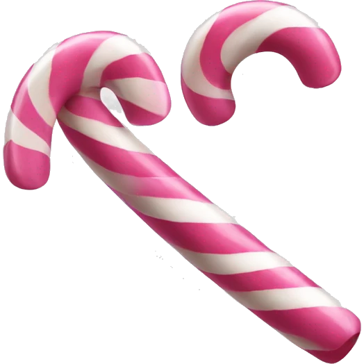 Pink and white candy cane emoji