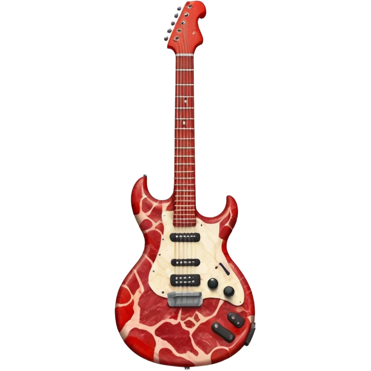 An electric guitar entirely made of meat! emoji