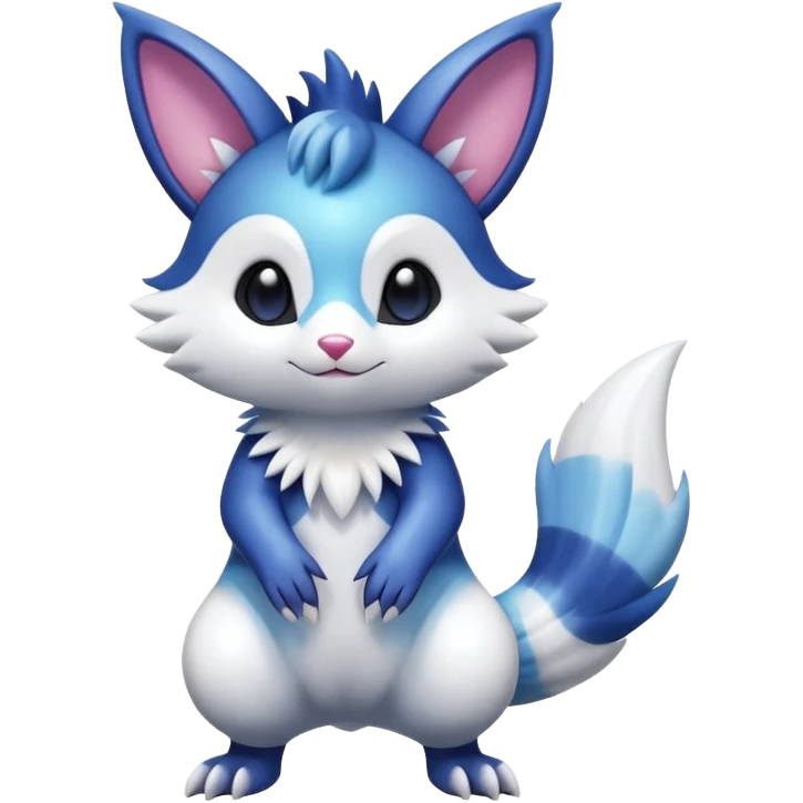 Shiny Exotic Colorful Gradients Furret-Meowstic-Zangoose-Hybrid (Full body) emoji