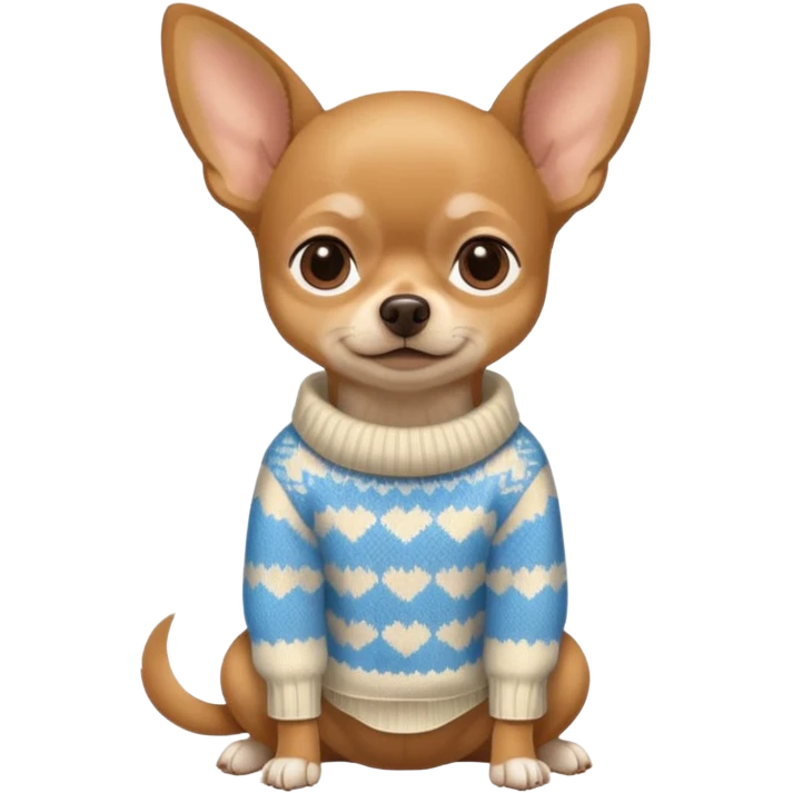 All Tan chihuahua sitting wearing a sweater emoji