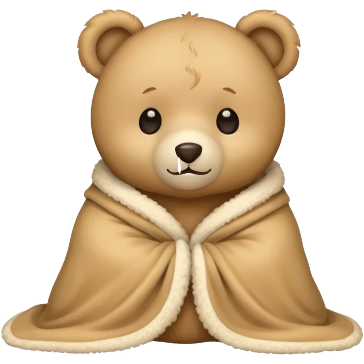 Cute teddy bear wearing blanket  emoji