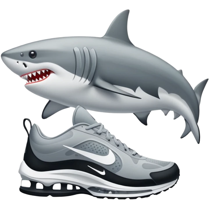 Tiburón con patas y zapatillas nike emoji