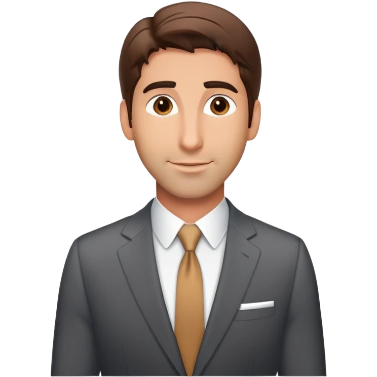 handsome Ross Geller from Friends TV show with well-styled brown hair and attractive features in a nice suit emoji