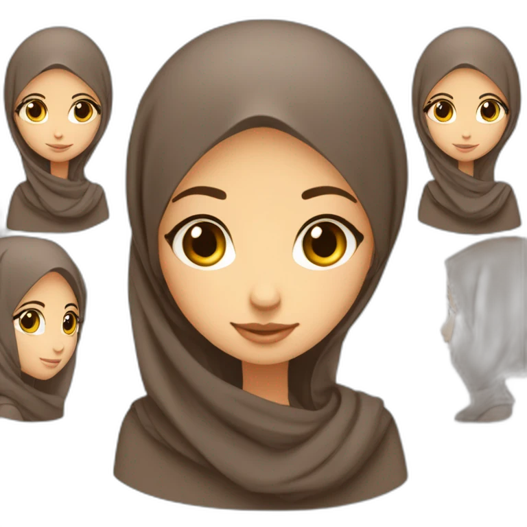 Une fille hijab et une fille cheveux marron emoji