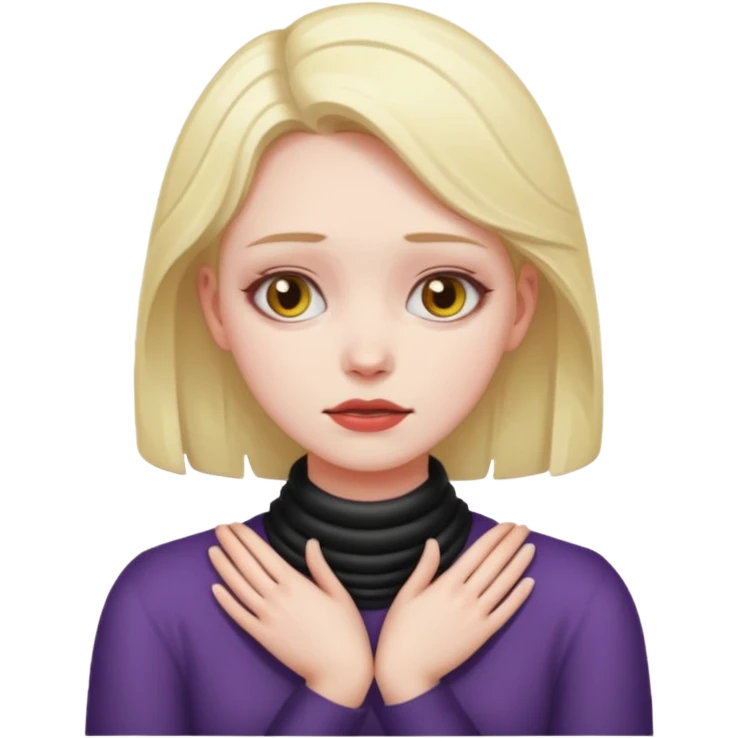 girl with hands around her neck dead emoji