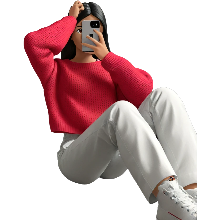 girl with phone on pillow emoji
