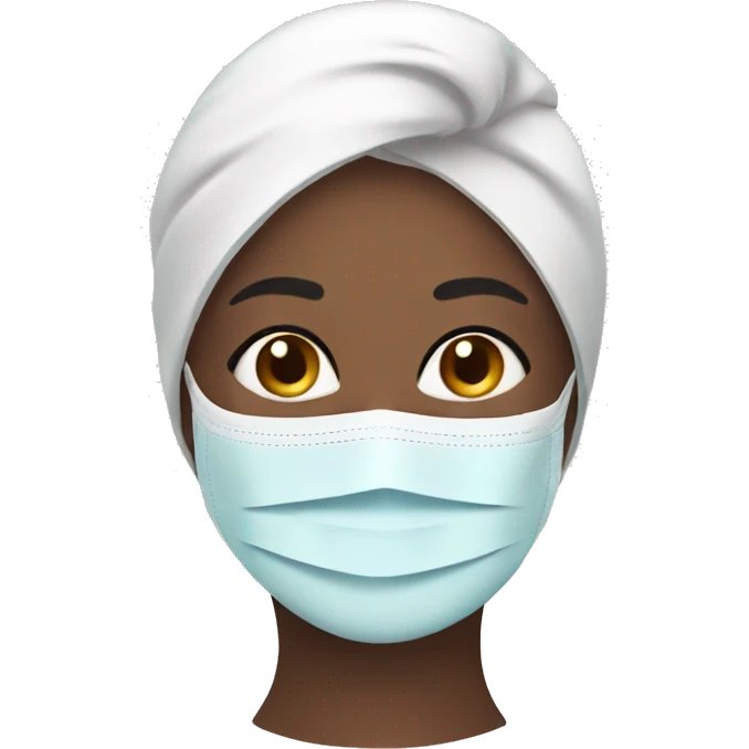 lady with face mask full spa beauty emoji