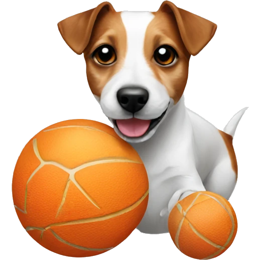 Jack Russell terrier eating a ball emoji