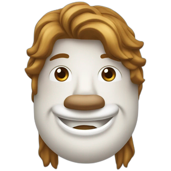 Hombre de mitad de cuerpo piel blanca cabello largo cafe  cadena con dije de caballo grande en el cuello emoji