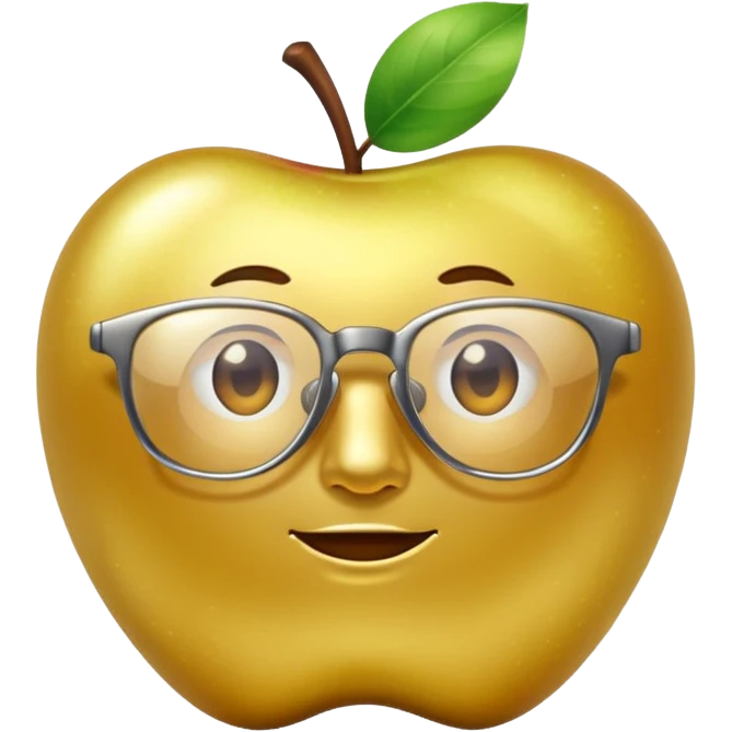 faceless golden apple with glasses emoji