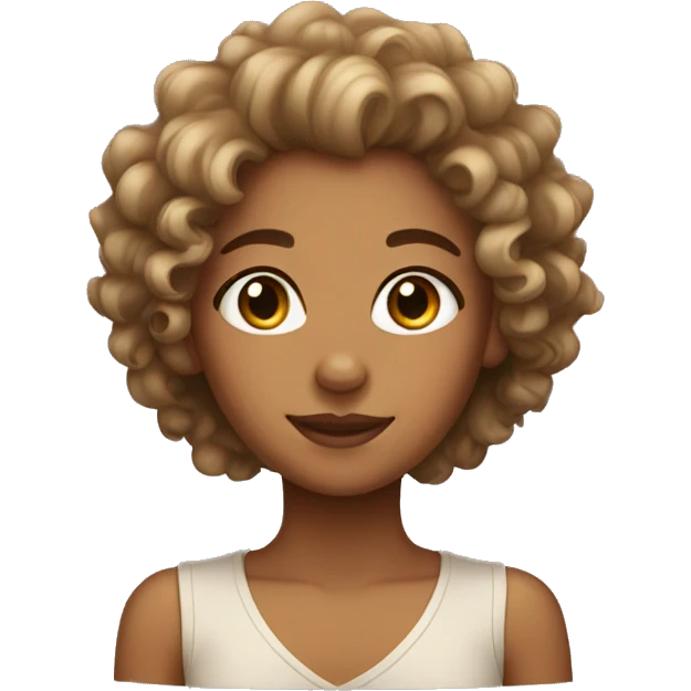 Tan girl with curly hair  emoji