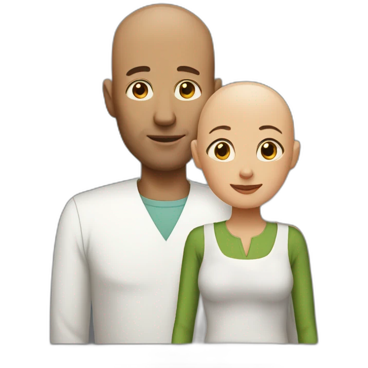 Mother with an bald man  emoji