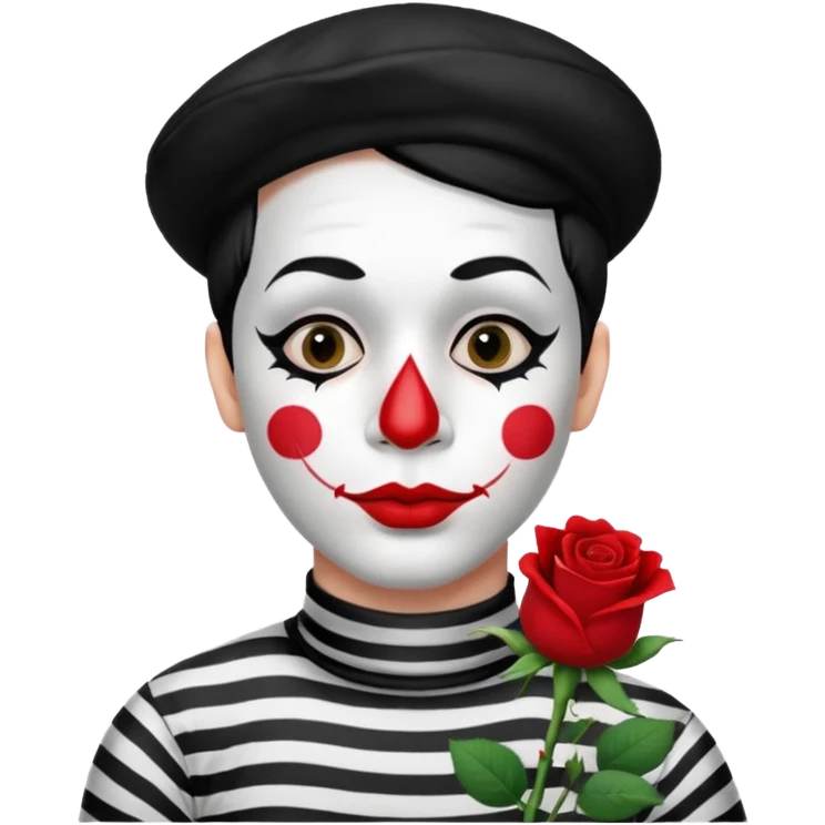 French mime with a rose emoji