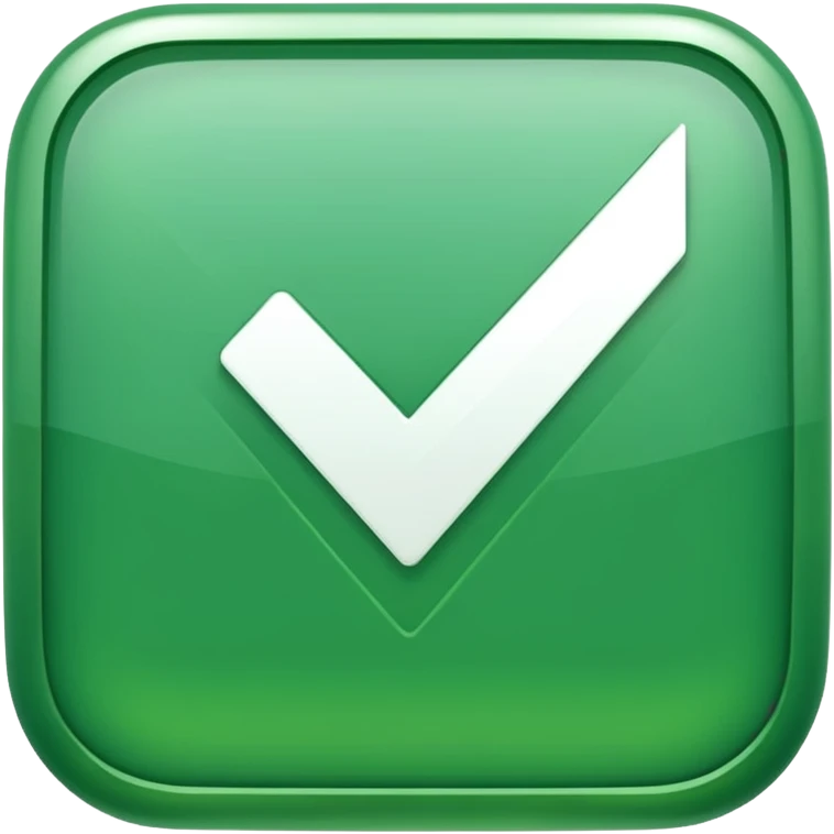 check mark button green square (ios style) emoji