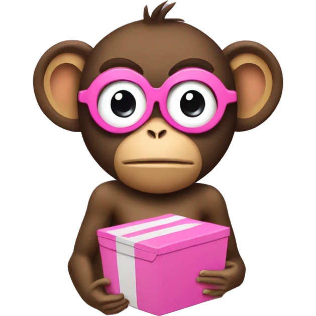 monkey no see with the pink carton character Loopy emoji
