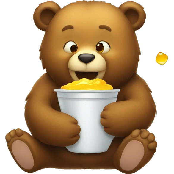 bear eats honey emoji