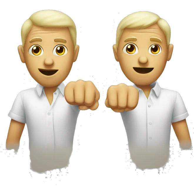 Two headed person pointing at you emoji
