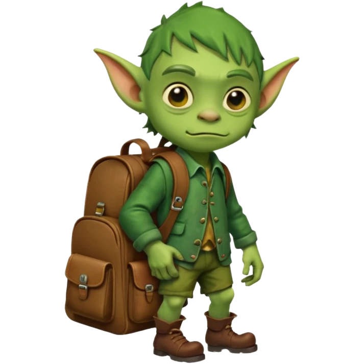 Goblin kid school  bag  emoji