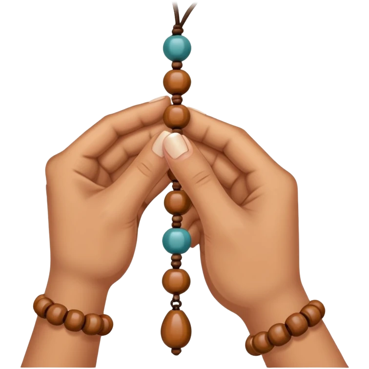 hands with prayer beads  emoji