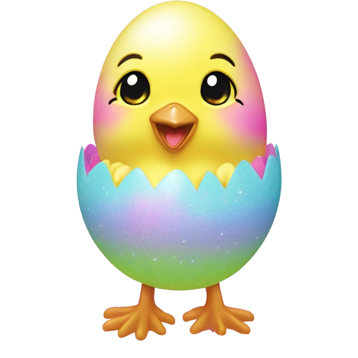 Lisa frank pastel sparkle easter egg chick emoji