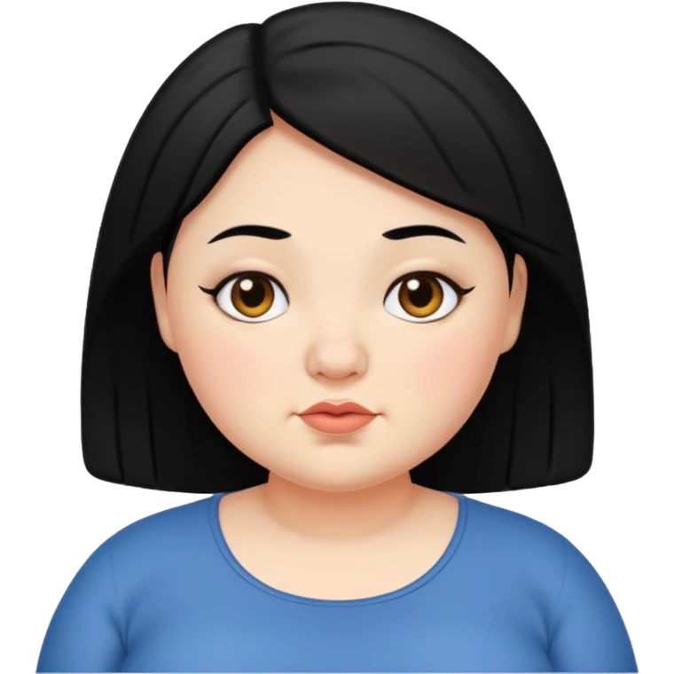 약간 통통한 여자 검은머리 emoji