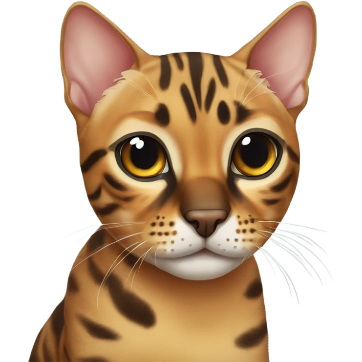 Bengal cat with puppy eyes emoji