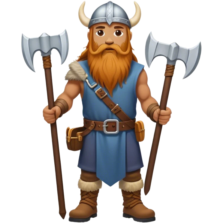 road builder full body as a viking with very long bear emoji