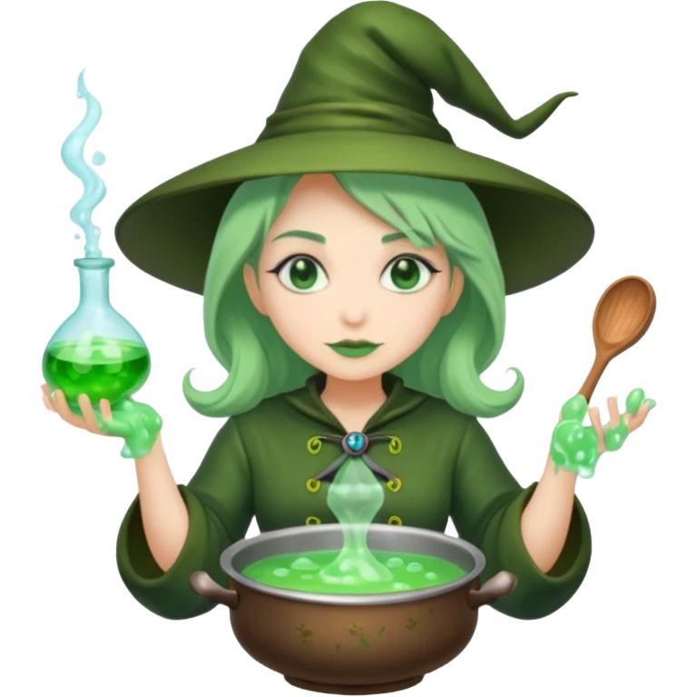 green witch cooking potion emoji