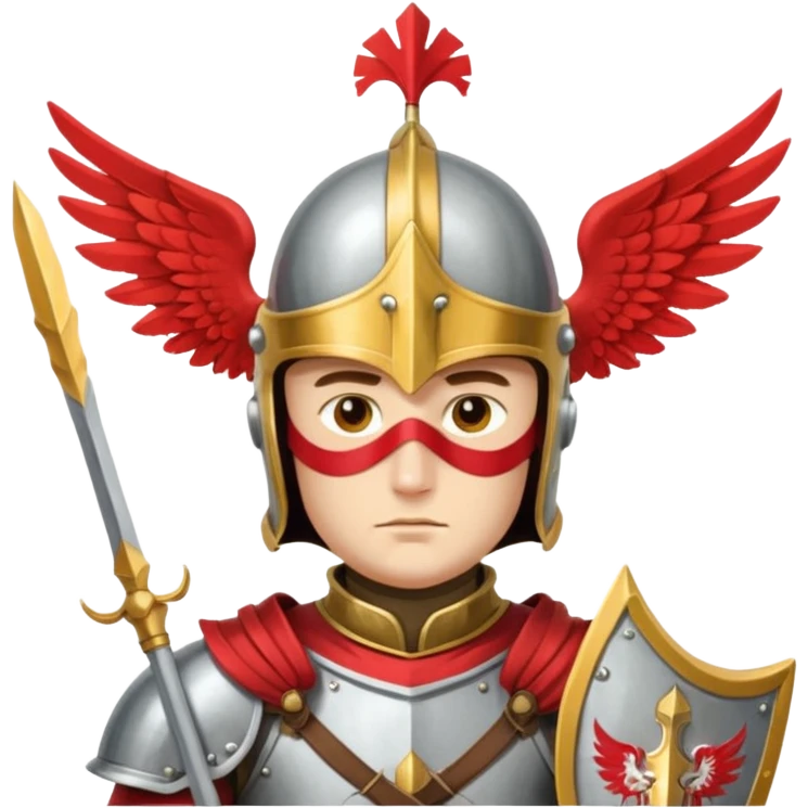 polish husaria miliatry unit, make him with a face like is the best fighter of all times emoji