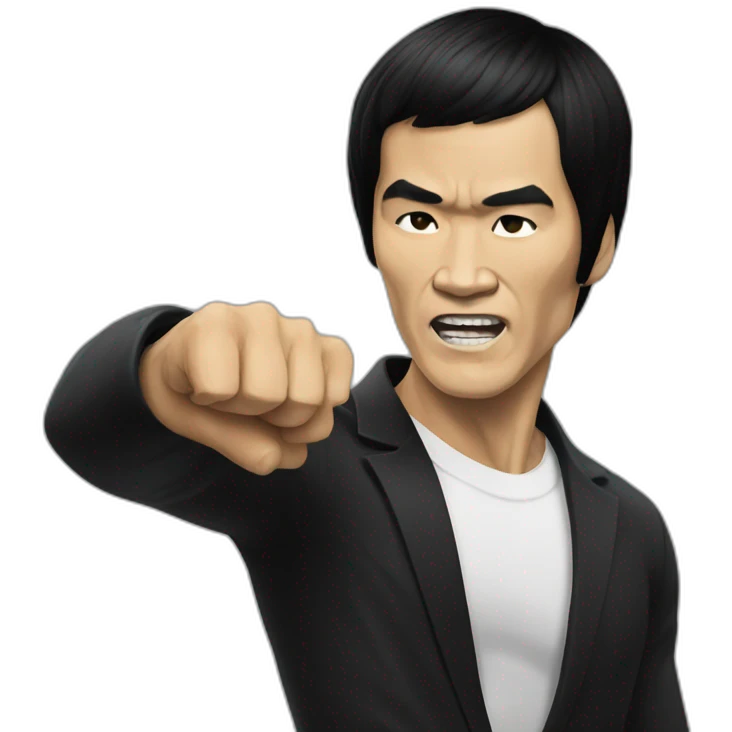 Bruce Lee fighting macron  emoji