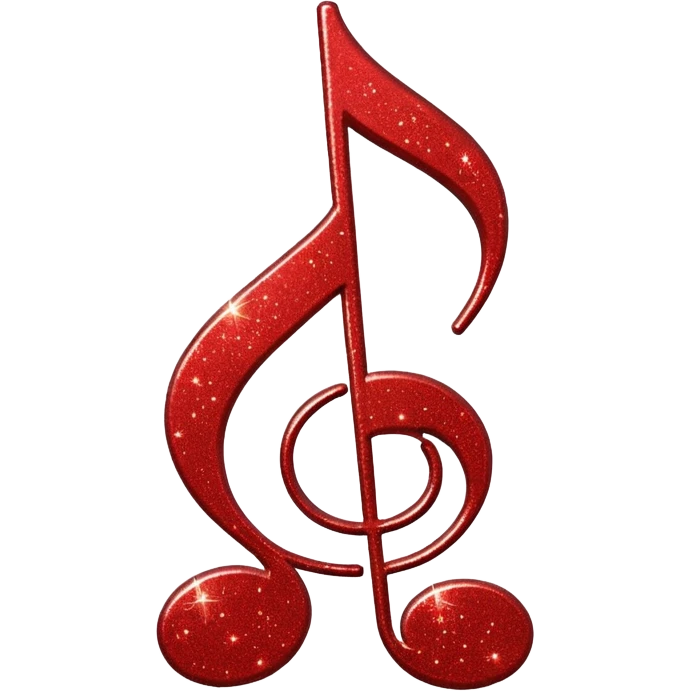 red glitter music note emoji