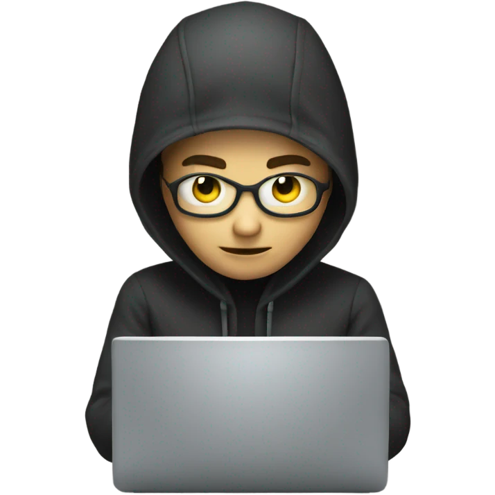 Hacker working on a computer emoji