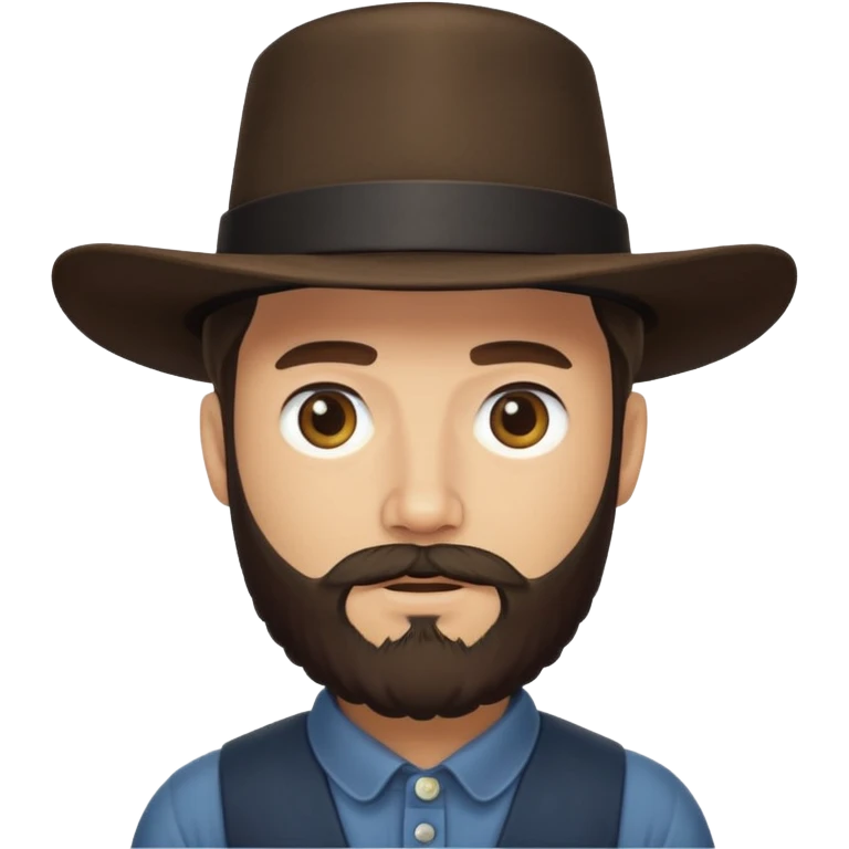 Amish man with beard. No facial hair above his mouth emoji