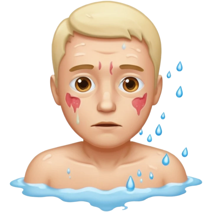 sopping wet man dying from diabetes with a sopping wet pussy emoji