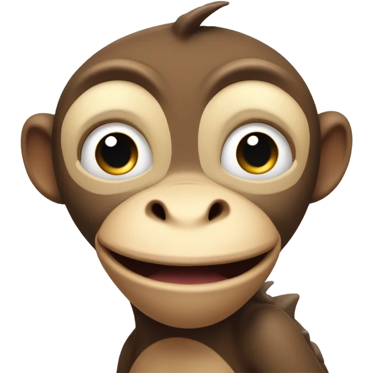cute monkey dreaming about a dinosaur  emoji