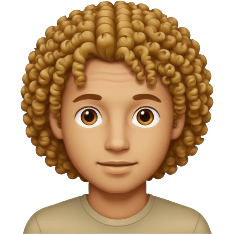 Mad light skin guy with curls emoji