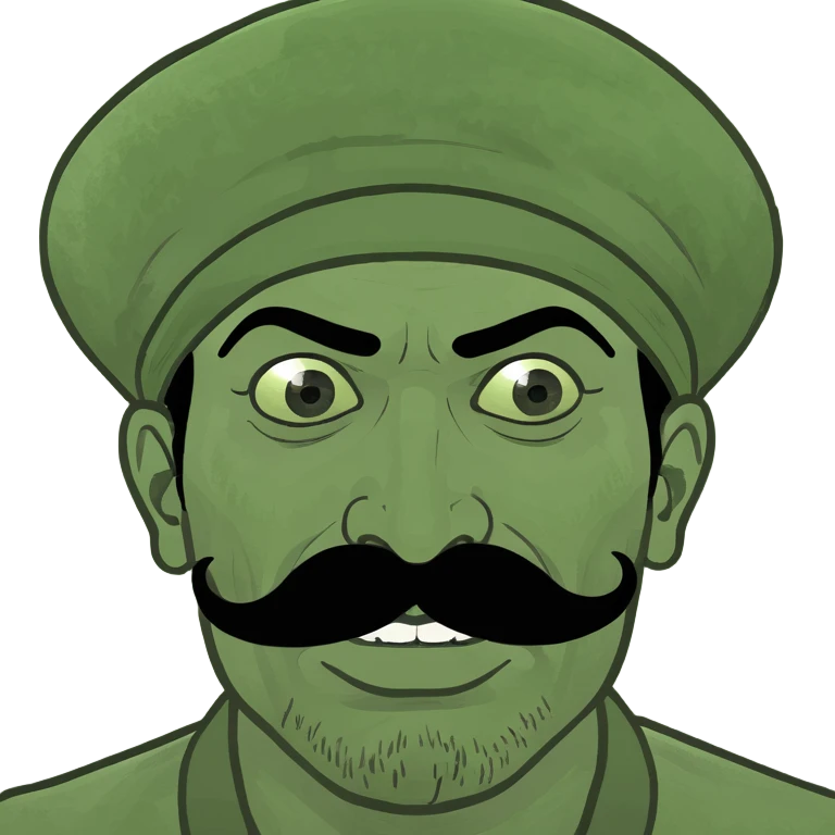 Jethalal character as an emoji, mustached Indian man with expressive face emoji