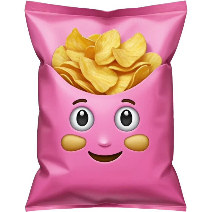 Pink bag of potato chips emoji