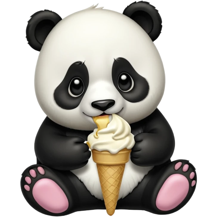 Panda eating ice cream emoji